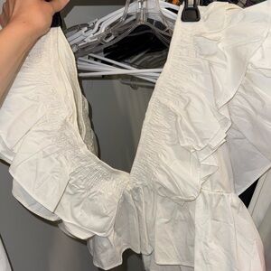 Nasty Gal Cream Ruffle Blouse